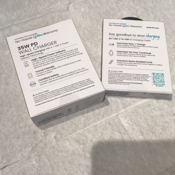 Quick cell 35W PD Wall Charger and a 6 FT Charging Cable Bundle - Picture 2 of 2